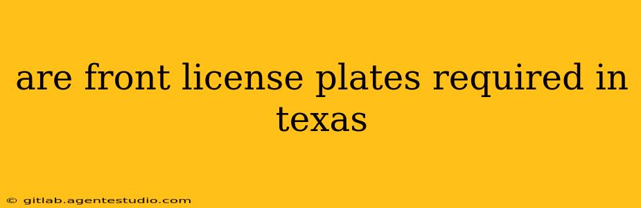 are front license plates required in texas