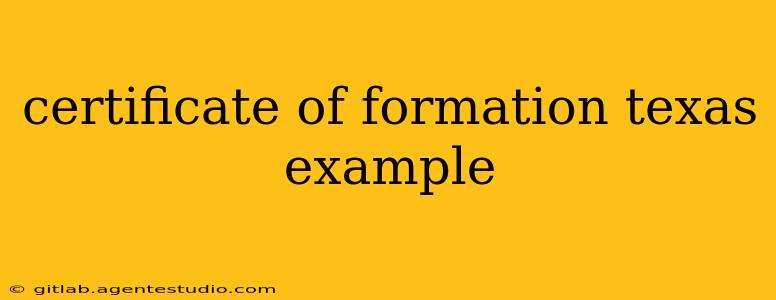 certificate of formation texas example