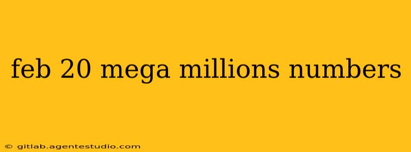 feb 20 mega millions numbers