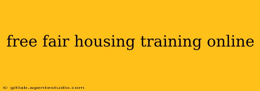 free fair housing training online