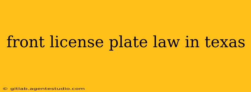 front license plate law in texas