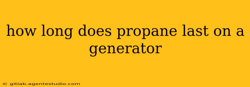 how long does propane last on a generator