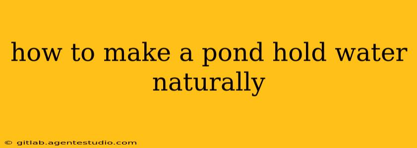 how to make a pond hold water naturally