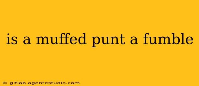 is a muffed punt a fumble