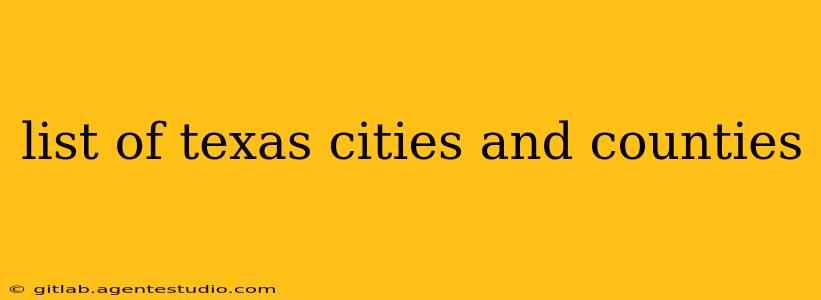 list of texas cities and counties