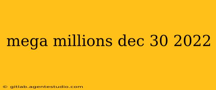 mega millions dec 30 2022