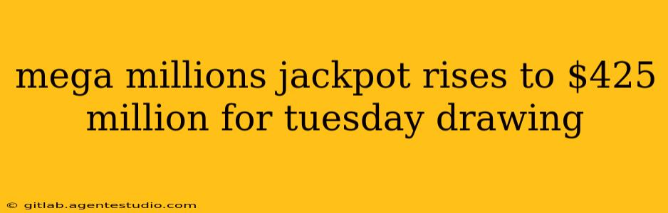 mega millions jackpot rises to $425 million for tuesday drawing