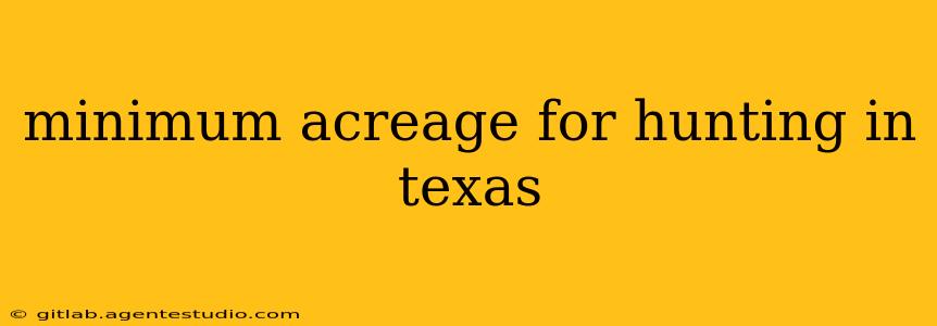 minimum acreage for hunting in texas