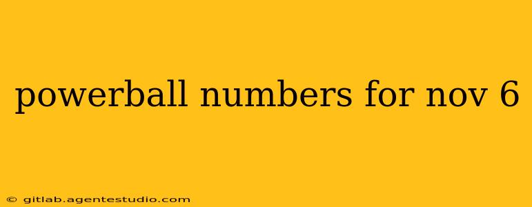 powerball numbers for nov 6