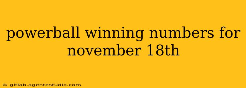 powerball winning numbers for november 18th