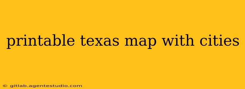 printable texas map with cities