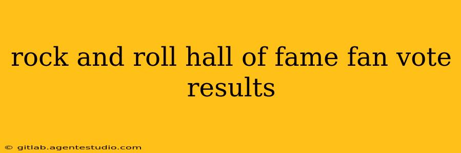 rock and roll hall of fame fan vote results