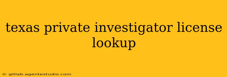 texas private investigator license lookup