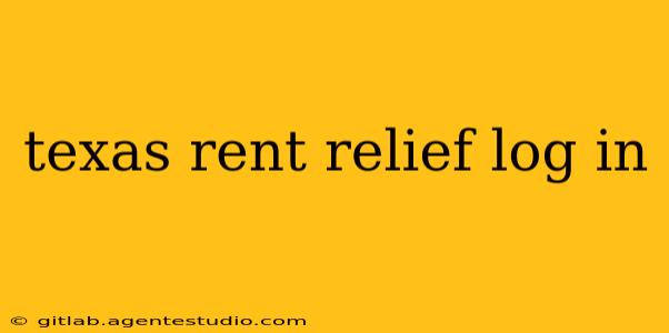 texas rent relief log in