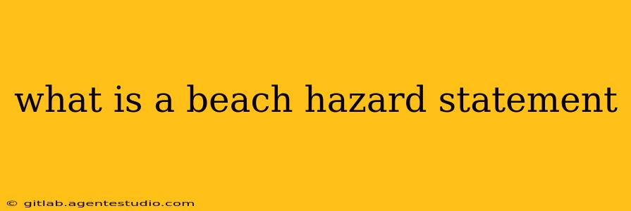 what is a beach hazard statement