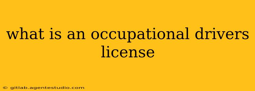 what is an occupational drivers license