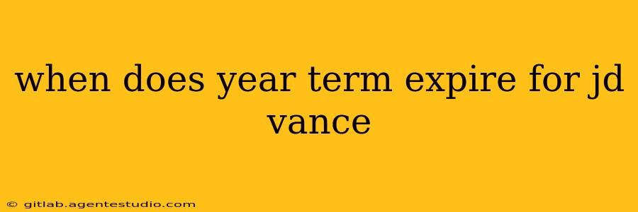 when does year term expire for jd vance